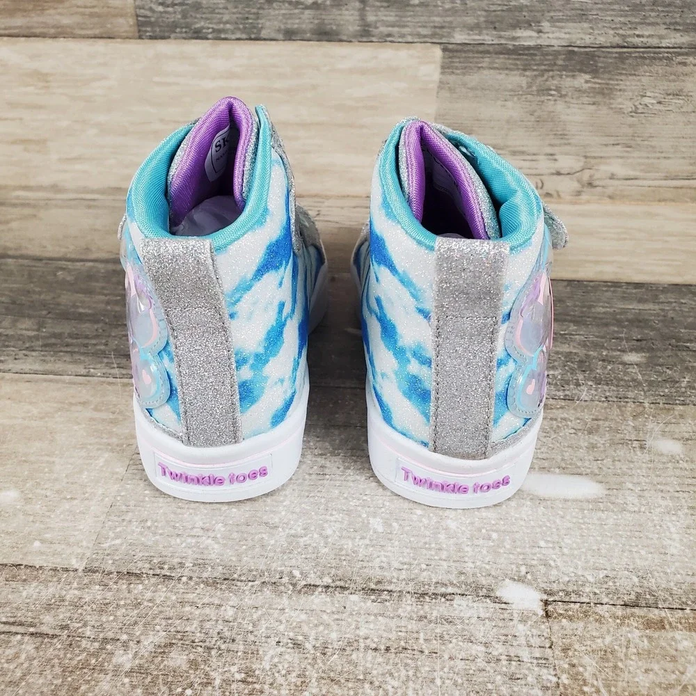 Skechers Twi-Lites 2.0 Girls Shoes Sz 7 Light Blue Magical Spectrum Sneakers